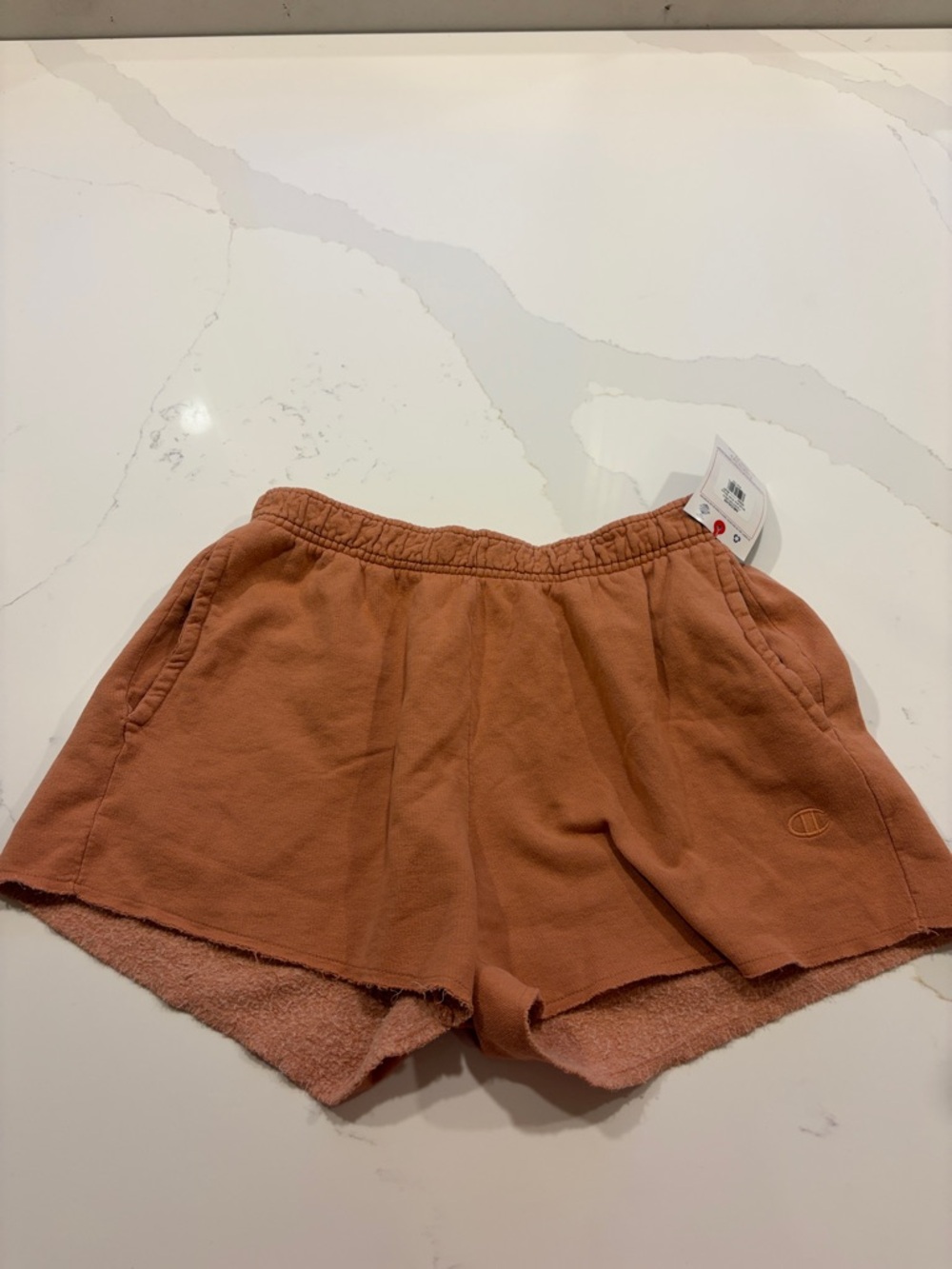 Champion Women's knit Shorts in canyon red